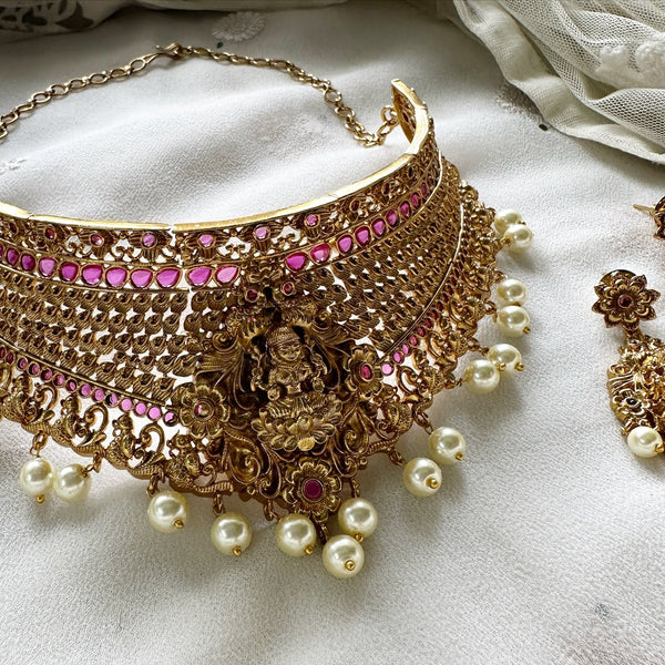 Antique Bridal Lakshmi-Peacock choker