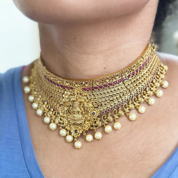 Antique Bridal Lakshmi-Peacock choker