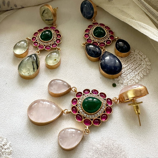 Kundan Jadau Dreamy Tri-drops earrings