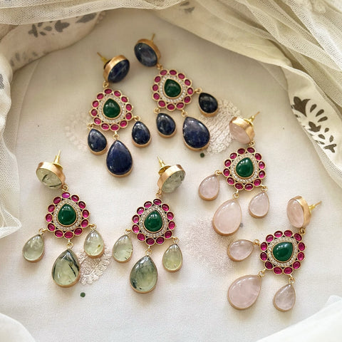 Kundan Jadau Dreamy Tri-drops earrings