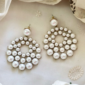 Cluster Pearl Dangler earrings