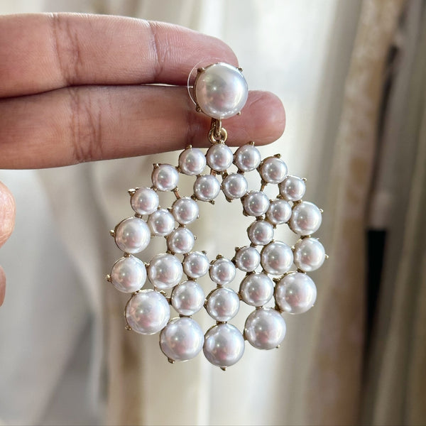 Cluster Pearl Dangler earrings