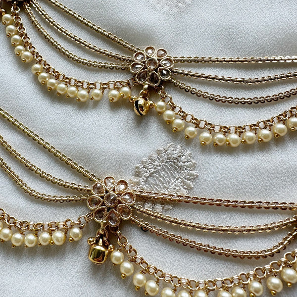 Antique matte frills anklets