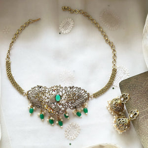 Victoria AD Peacock choker set - Green