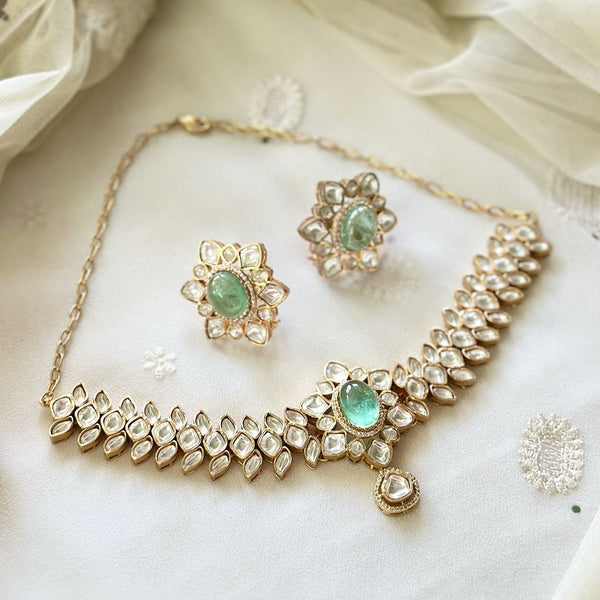 Polki Kundan Floral choker set