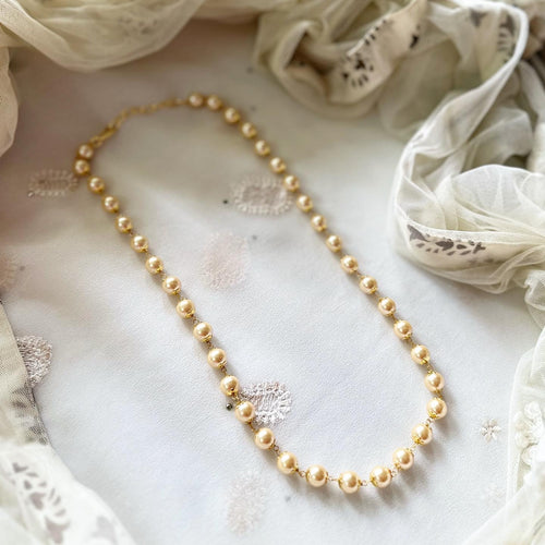 Round Pearl mala - Single line