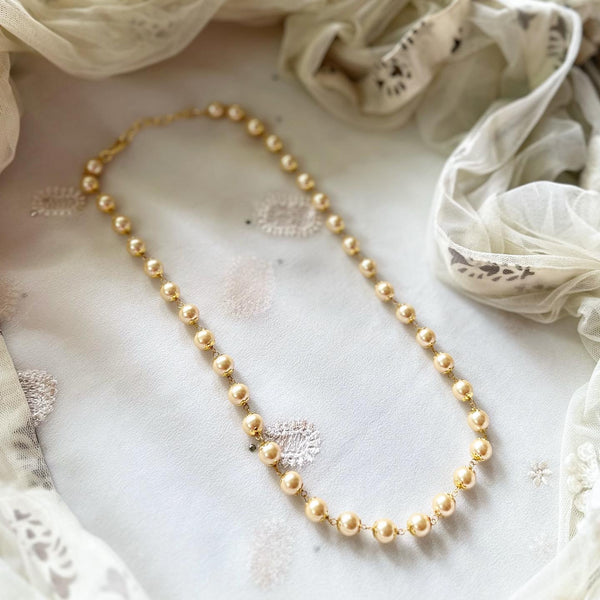 Round Pearl mala - Single line