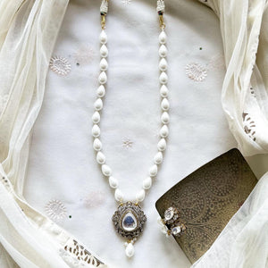 Victorian pendant pearl mala set