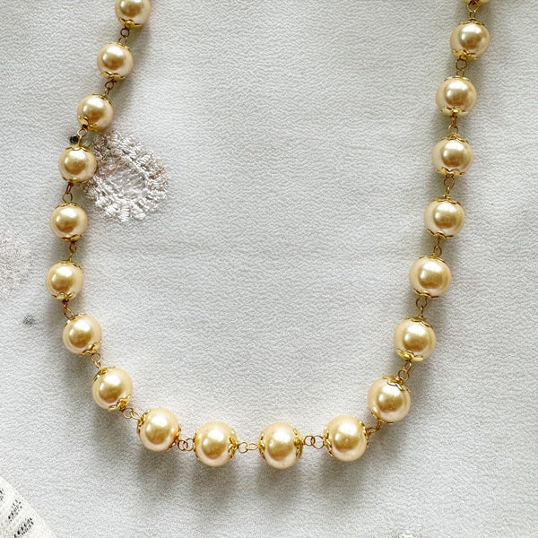Round Pearl mala - Single line
