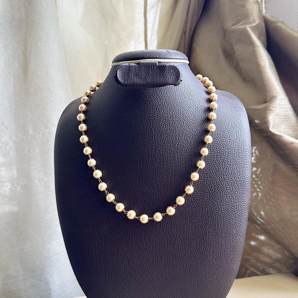 Round Pearl mala - Single line