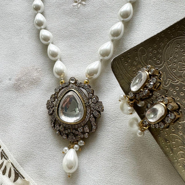 Victorian pendant pearl mala set