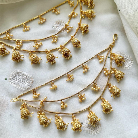 3 line Jumkhas ear chain/maatal
