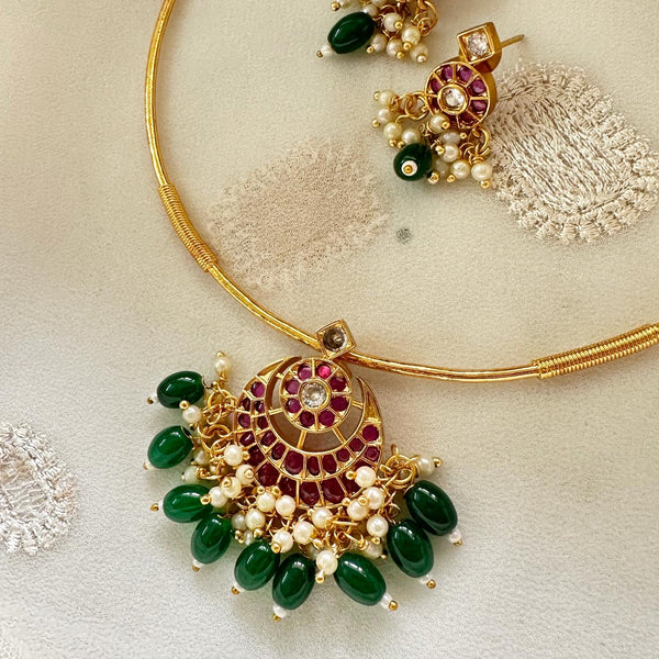 Matte half moon pipe set - Ruby-Green