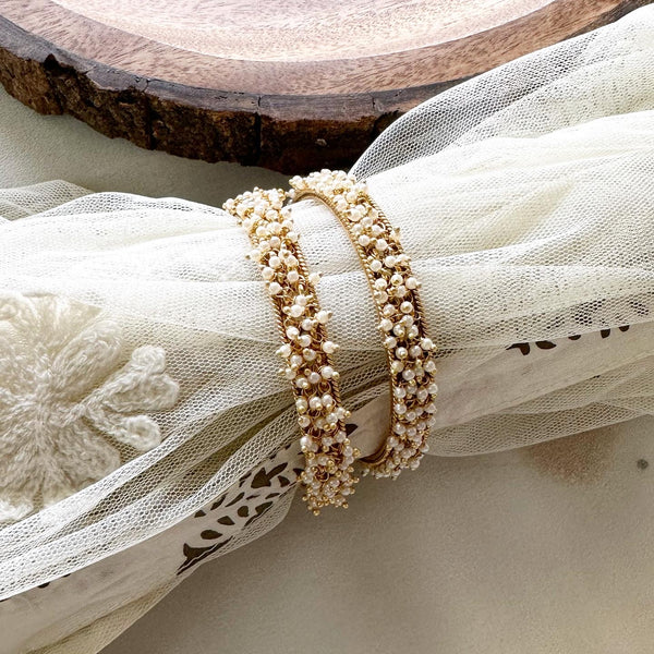 Matte Pearl bunch bangles - set of 2 - Adorna