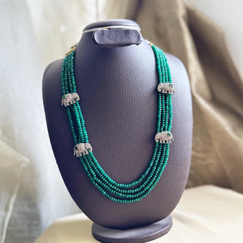Victorian Haati Green beaded mala