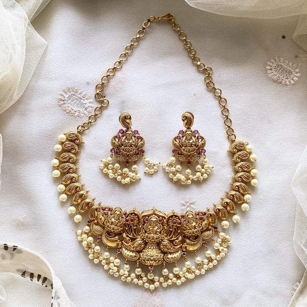 Lakshmi Paisley Row gutta short set/choker set
