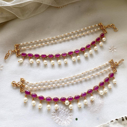 Oval kemp ear chain/maatal