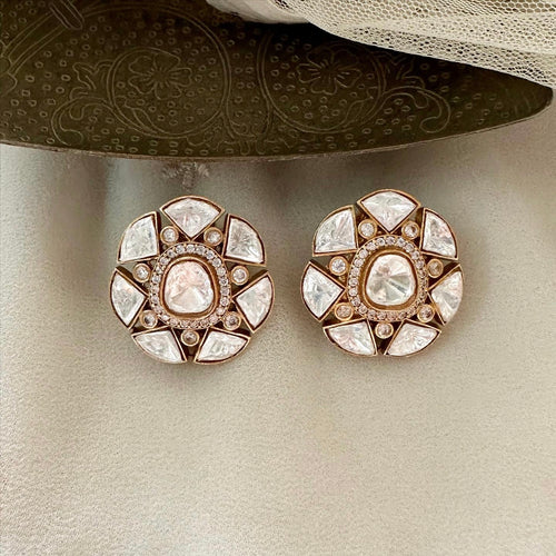 Polki Kundan floral studs