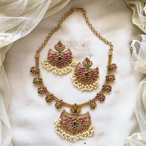 Kemp Peacock butta bloom pendant mesh set