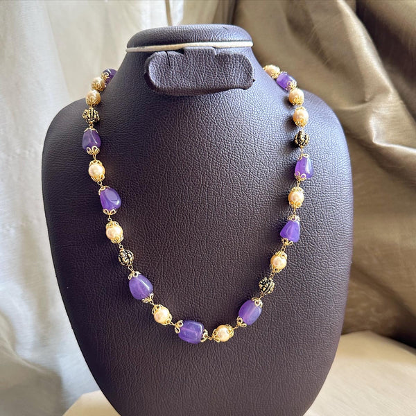 Purple beads Pearl mala