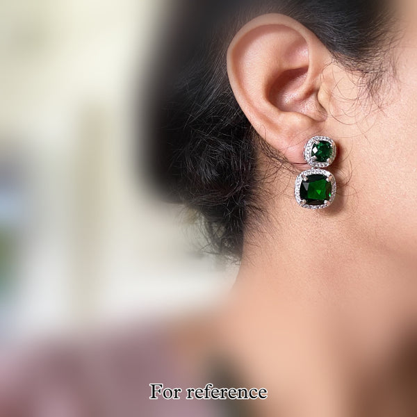 Faux Diamond Doublet neckset - Forest Green - Adorna