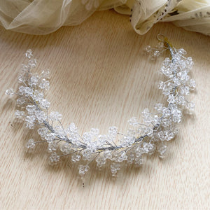 Silver Crystal vein hair accessory - Adorna