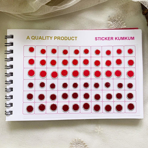 Silver glitter border bindhi book - Medium