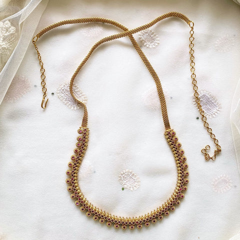 Antique matte Chakra dots hipchain - Adorna