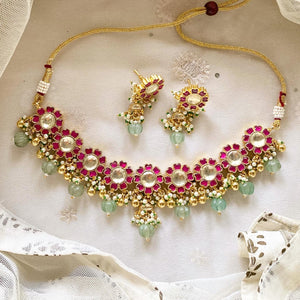 Pachi Kundan Florets choker set