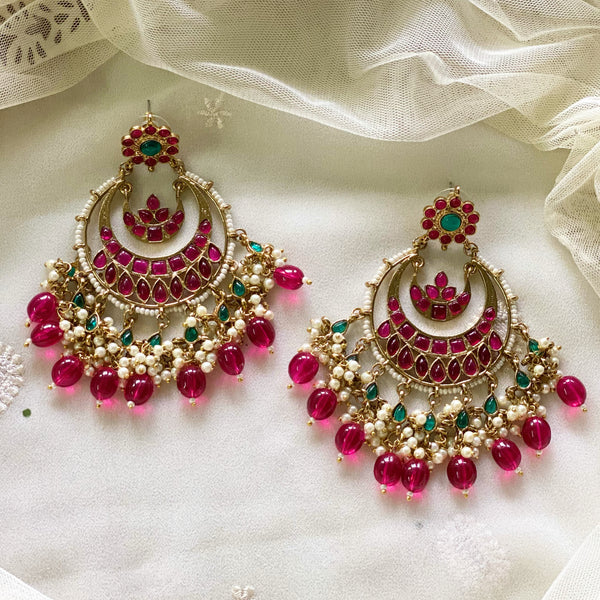 Rani layered chandbali earrings - Adorna