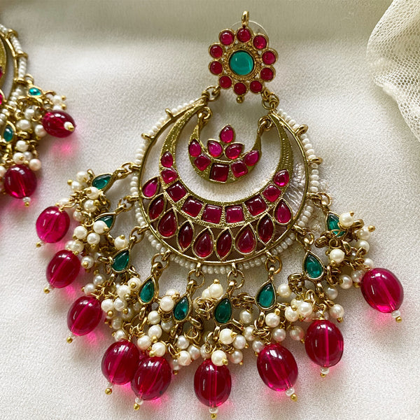 Rani layered chandbali earrings - Adorna