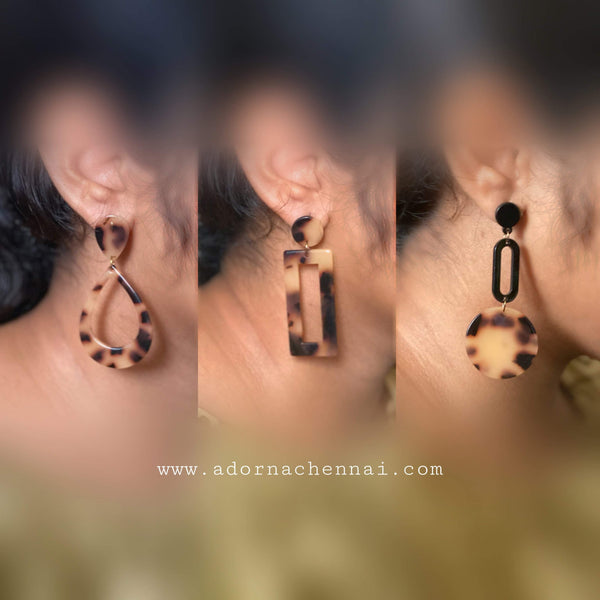 Marble Cheetah danglers-Adorna-Earrings