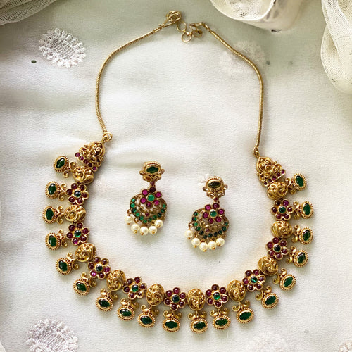 Antique flower bubbles short set