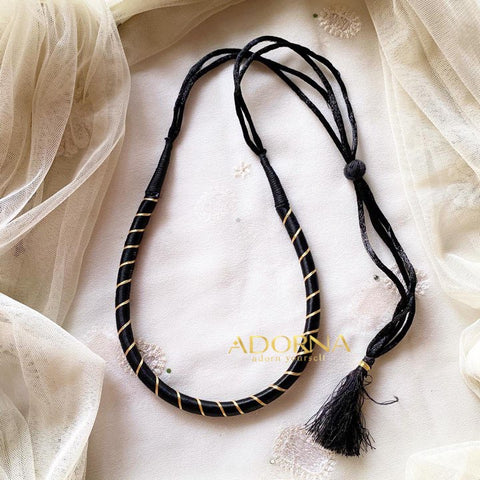 Basic black & Gold zari thread neckpiece