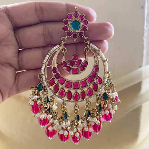 Rani layered chandbali earrings - Adorna
