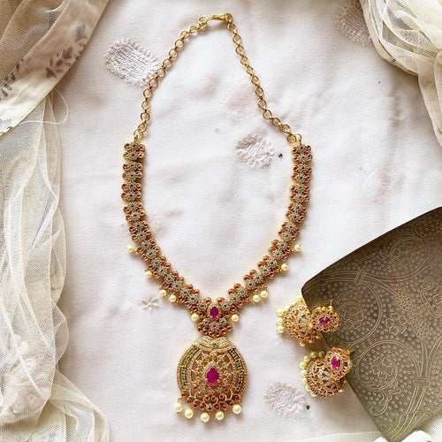 Matte CZ floral short set