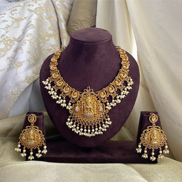 Lakshmi Peacock short neckset - Adorna