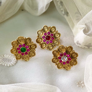 Antique kemp flower finger ring