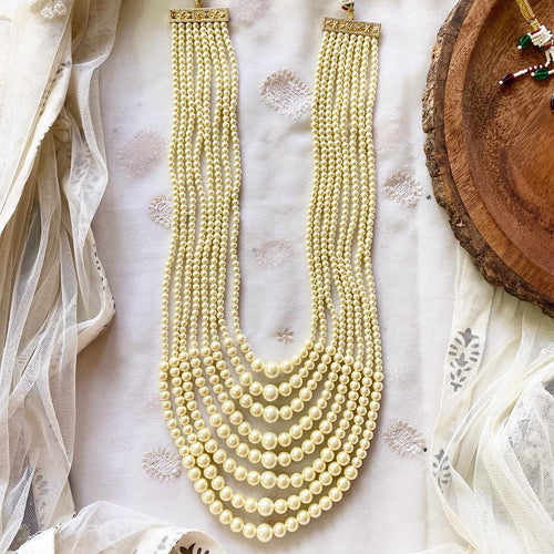 8 Layer statement long pearl mala