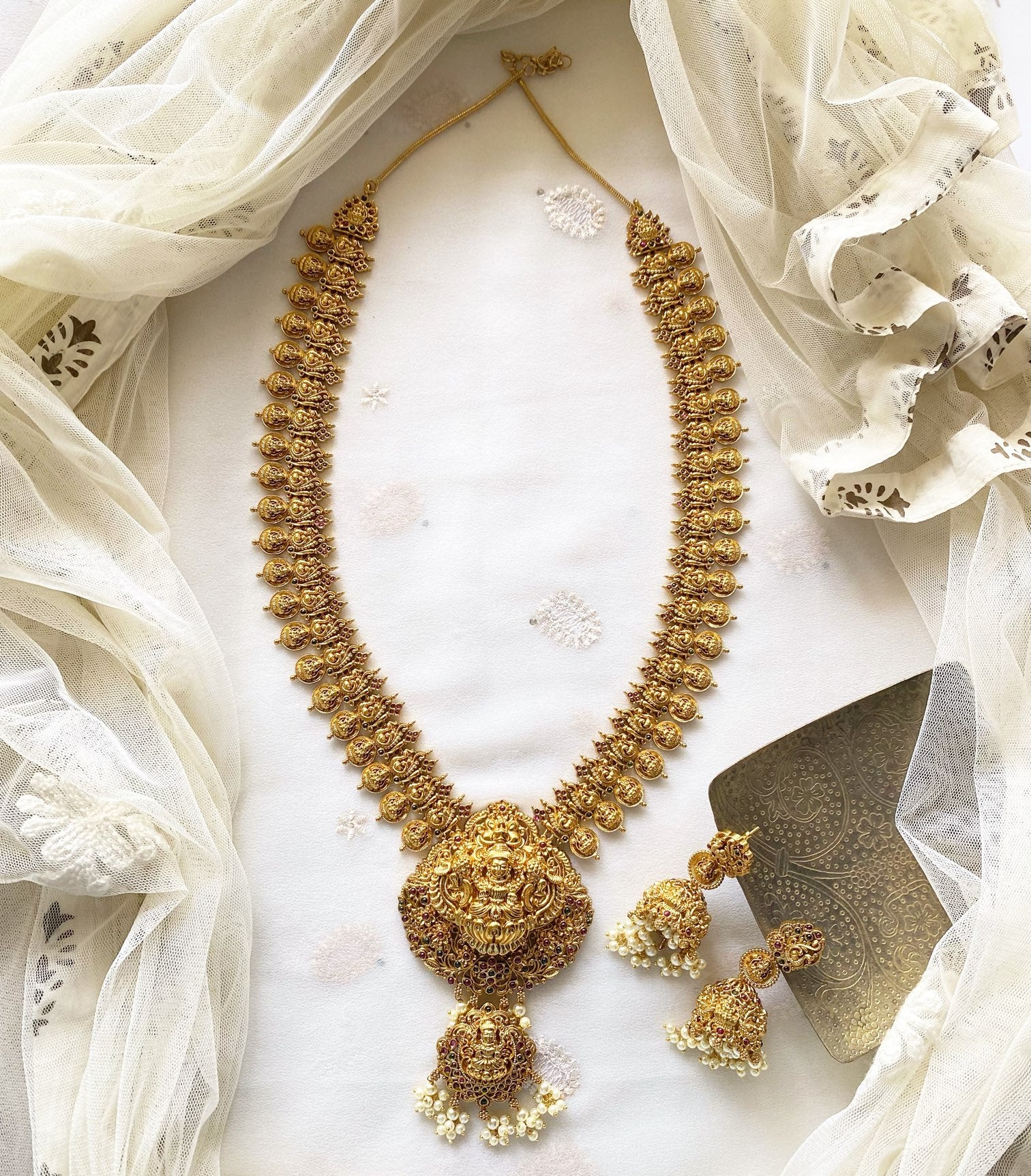 Serene Lakshmi Peacock spike long haaram set