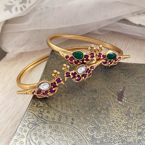 Indian Gold Plated Polki Design bracelet Bangle Ethnic 4 pcs Churi for  Women | eBay