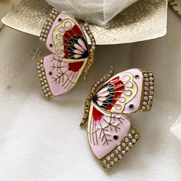 Pink Butterfly studs