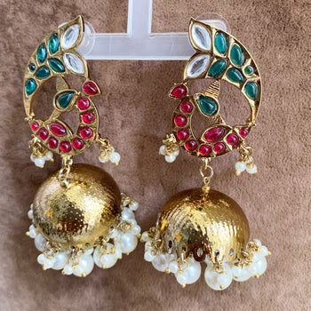 Mayura Polki kundan jumkhas
