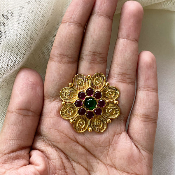 Antique kemp flower finger ring - Adorna