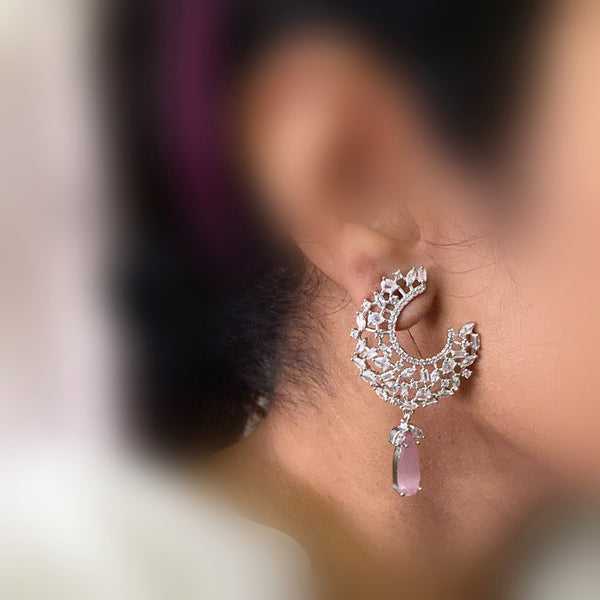 Silver swirl drops earrings - Adorna