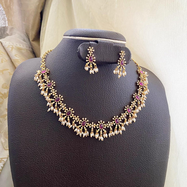 Ruby floral rice pearl short set - Adorna
