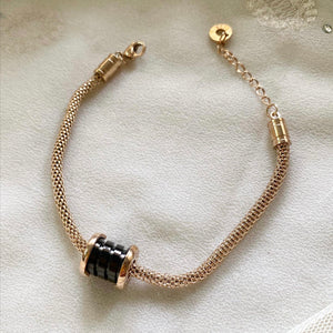 Rose gold black accent bracelet - Adorna